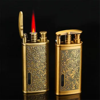 

Metal carving Turbo Jet Lighter Compact Butane Torch Cigarette Lighter Kerosene Gas 1300 C Windproof Petrol Lighter Smoker Gift