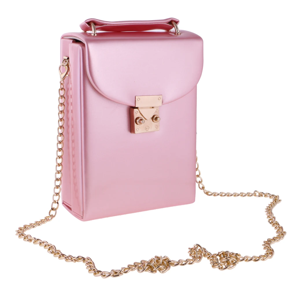 

Aritifical Leather Travel Jewellery Storage Box Cross Body Handbag Pink