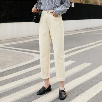 

White Jeans Women Pants High Waist Wide Leg Denim Jeans For Women 2020 Plus Size 3XL High Street Ripped Boyfriend Jeans Harem
