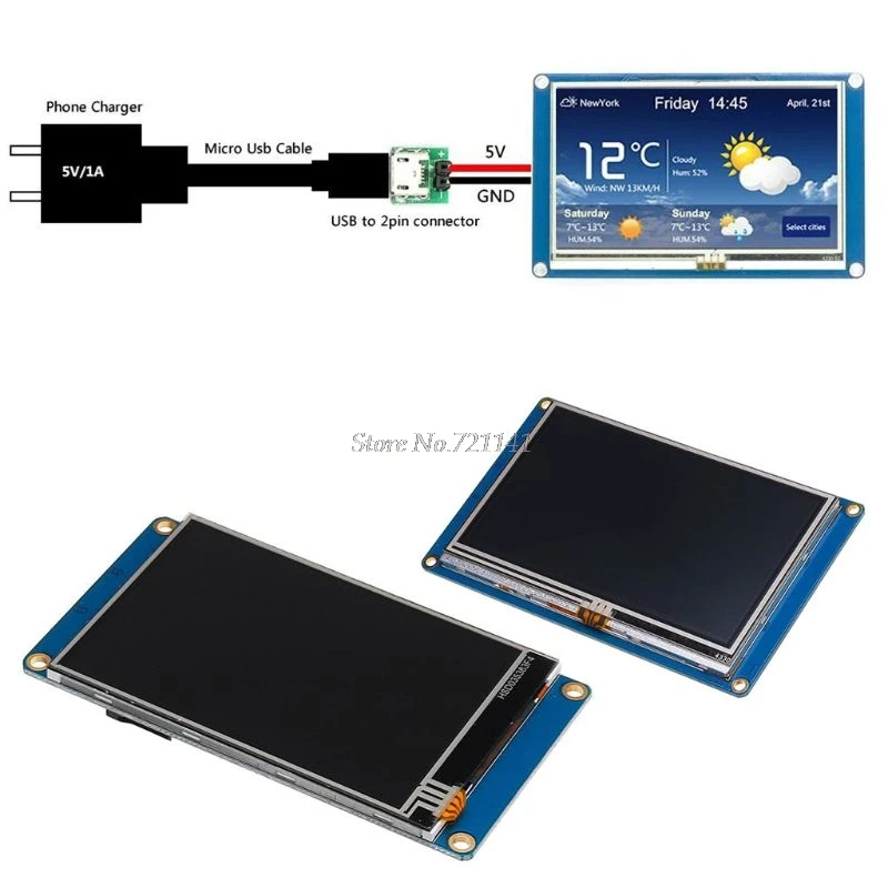 Для 3," 4,3" Nextion HMI умный USART UART серийный сенсорный TFT ЖК-модуль дисплей Панель для Raspberry Pi 3 Прямая поставка