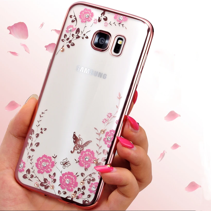 Блестящий чехол со стразами для Samsung Galaxy A7 A8 A6 S8 S9 плюс J4 J6 J8 2018 S6 S7 край J3 J5 J7 A3 A5 2017