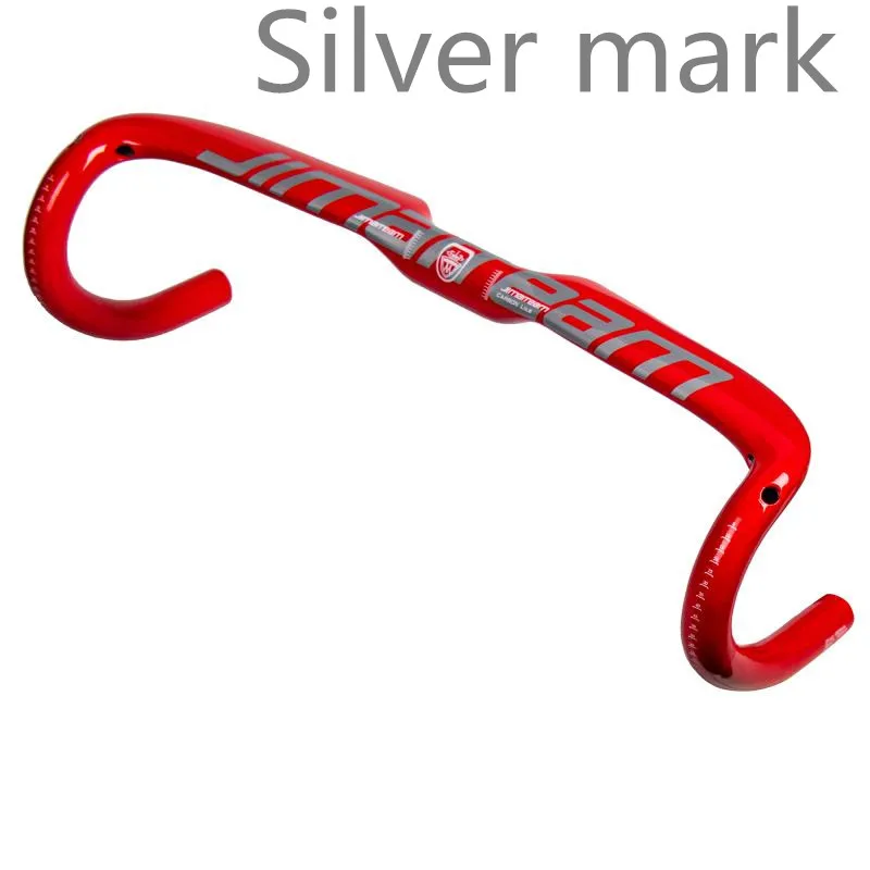 JIMAITEAMRoad bicicleta de carreras коврики/brillo полный carbono manillar internalcable carbono bicicleta manillar 400/420/440 мм - Цвет: Red silver 420mm