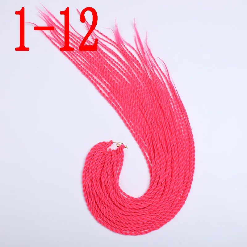 MERISIHAIR Ombre вязанные косички Сенегальские крученые волосы 24 дюйма 30 корней/упаковка синтетические плетеные волосы для женщин серый синий розовый - Цвет: 1-12