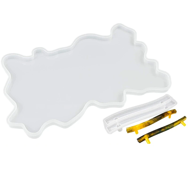 Silicone Resin Tray Mold with Handles Epoxy Casting Molds DIY Platter