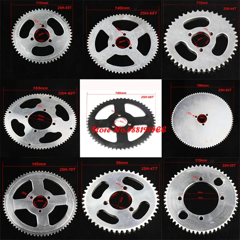 60 62 64 66 68 70 72 74 76 78 80 T Tooth 25H T8F Rear Sprocket Mini Moto ATV Quad Dirt Pit Pocket Bike Chopper 47CC 49CC