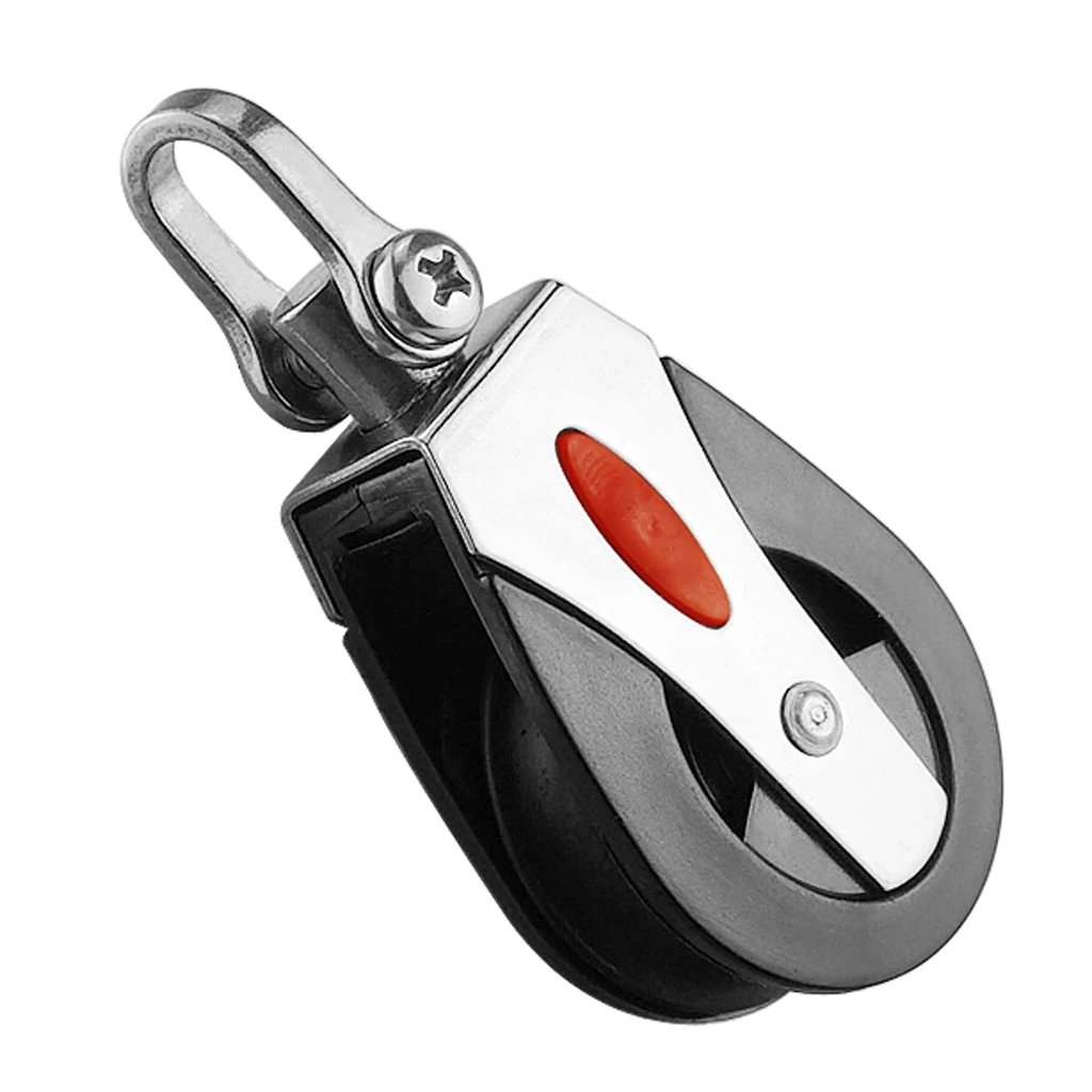 Swivel Shackle Head Single Pulley Block for Kayak Boat Dock Wire Rope Anchor Trolley Kit , 1500 Lbs