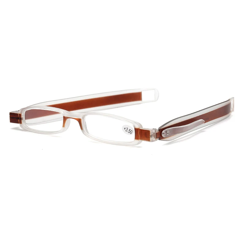 Небольшой градусов вращение складные очки для чтения с диоптриями Для мужчин Для женщин 1,0 1,5 2,0 2,5 3,0 3,5 складные очки для чтения для дальнозоркости - Цвет оправы: brown