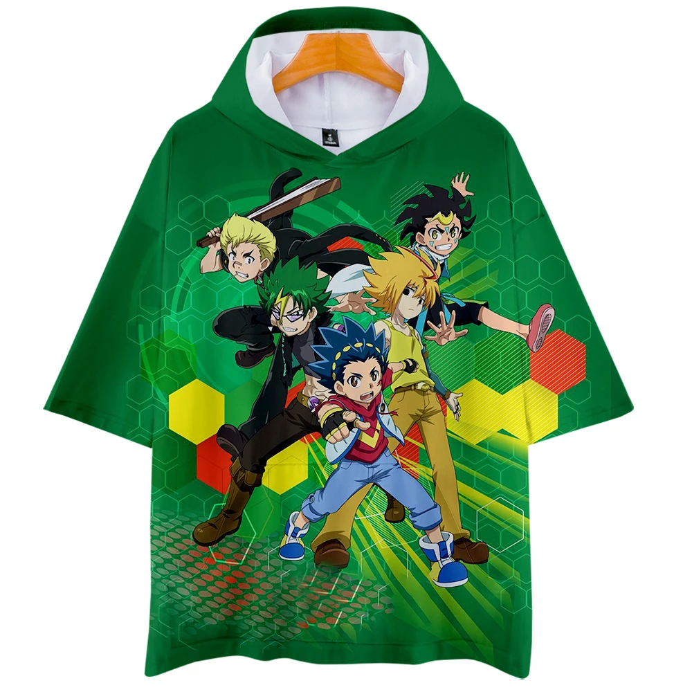 Beyblade Burst Evolution 3D peinting одежда летние повседневные крутые футболки Женская/мужская одежда Новинка с капюшоном и короткими рукавами thirts