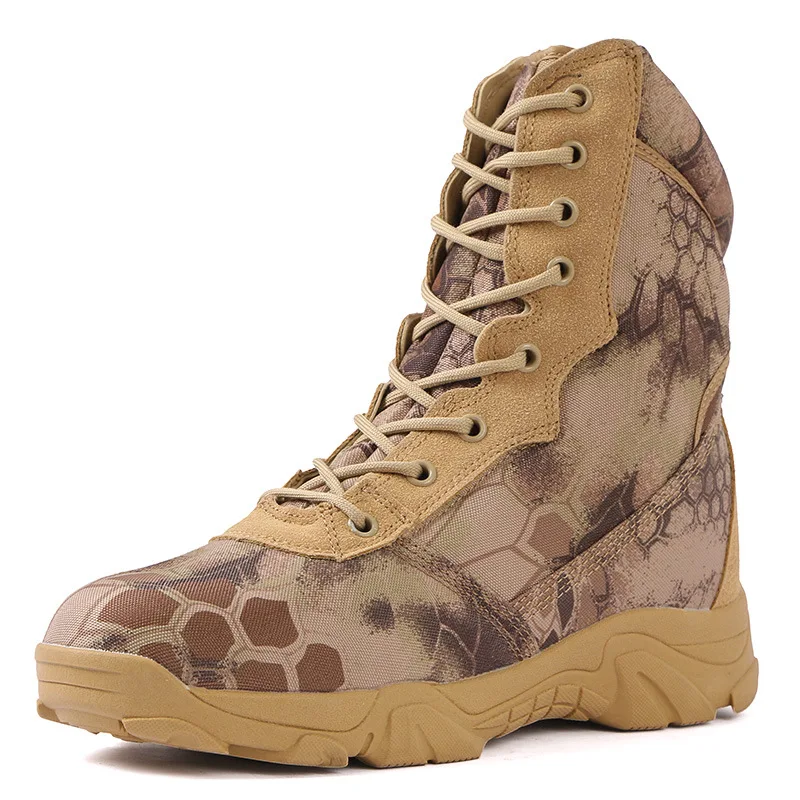 

Combat Boots Autumn And Winter Outdoor Python Camouflage Snowfield Big Dumb Combat Boots Tactical Military Shoes Waterproof And