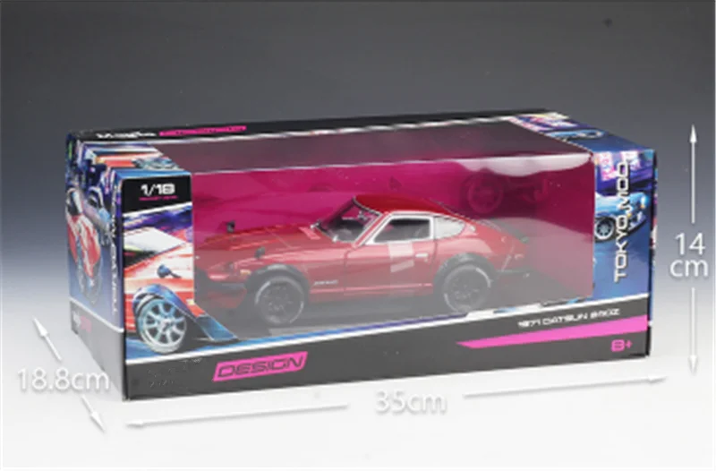Коллекция 1:18 Масштаб 29 см 1971 240Z супер спортивная модель автомобиля литой под давлением Сплав Классический дисплей спортивного автомобиля для детей и взрослых