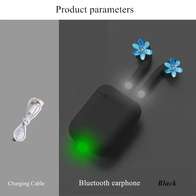 black I7 i9s i11 i12 tws матовые беспроводные Bluetooth наушники с шумоподавлением офисные наушники с функцией вызова для всех смартфонов - Цвет: black