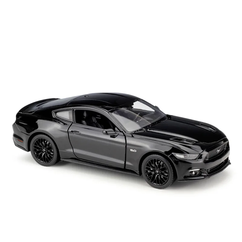 WELLY литье под давлением автомобиля 1:24 Масштаб Ford Mustang GT классическая модель автомобиля металлический спортивный автомобиль игрушечный автомобиль из сплава для детей Коллекция подарков - Цвет: Black