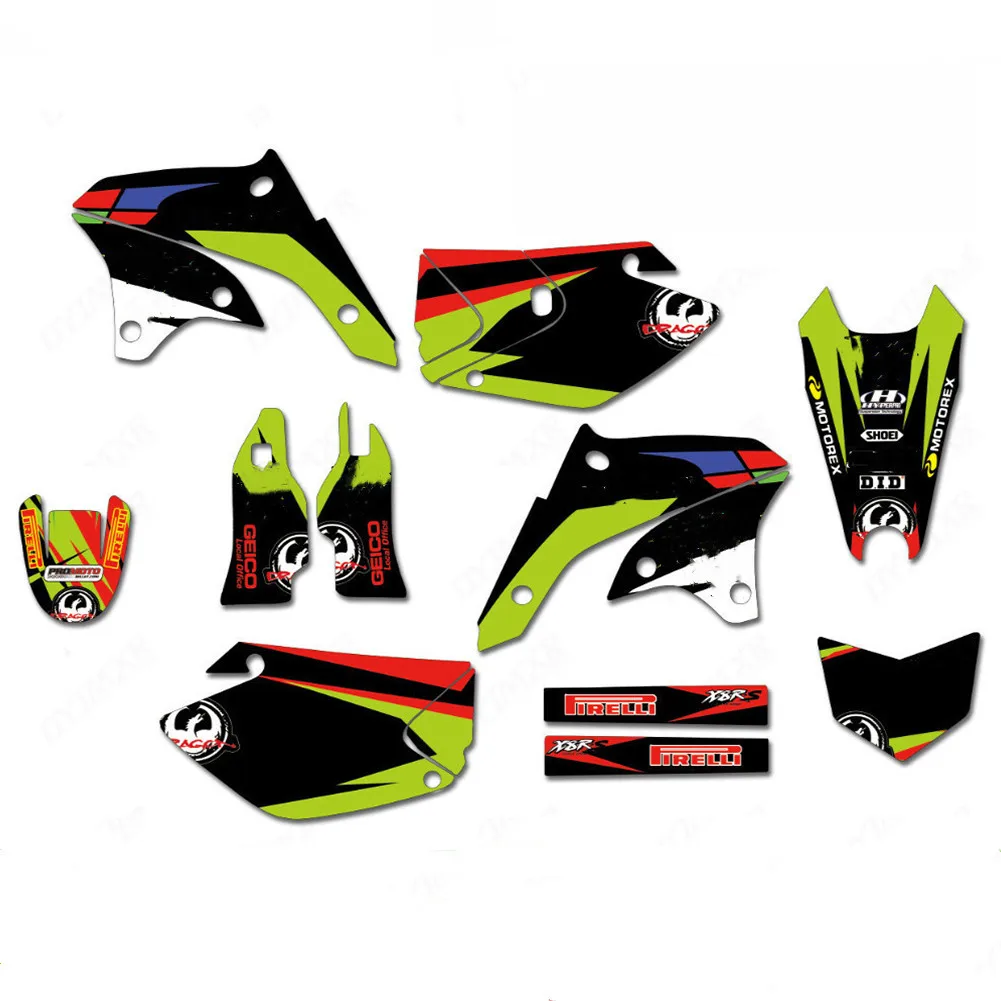Motocross KLX450R команда графика Фоновые наклейки для Kawasaki KLX450 2008 2009 2010 2011 2012-2015 2016 2017