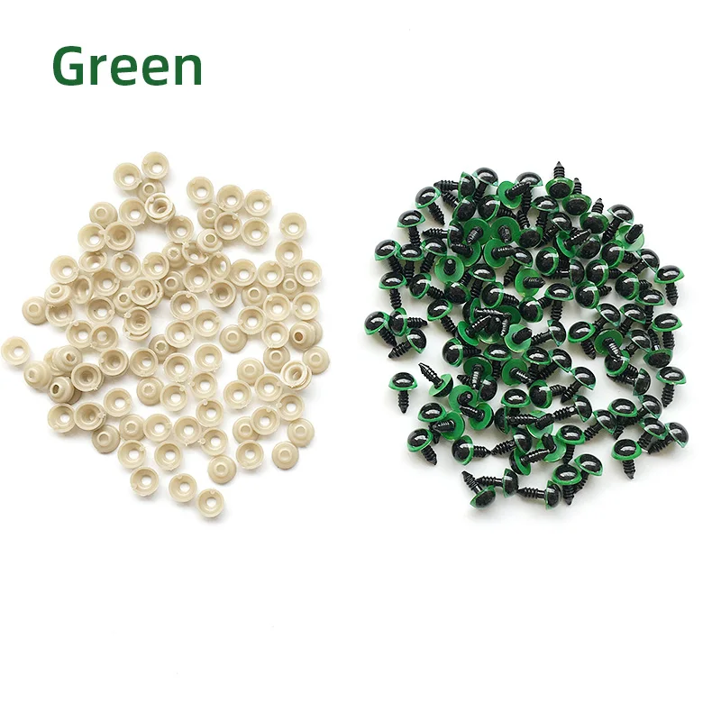 100pcs 8/10/12/mm Mix Color Plastic Safety Eyes Crafts Animal Bear DIY Dolls Puppet Accessories Stuffed Toys with Washer 8