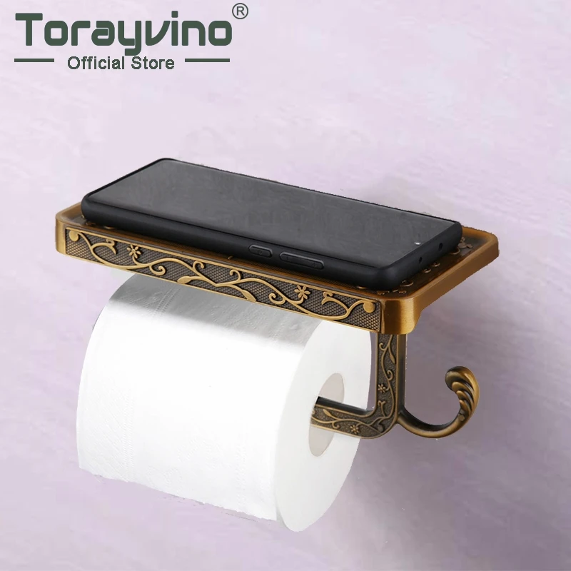 

Держатель Torayvino для туалетной бумаги и телефона, резной, из цинкового сплава