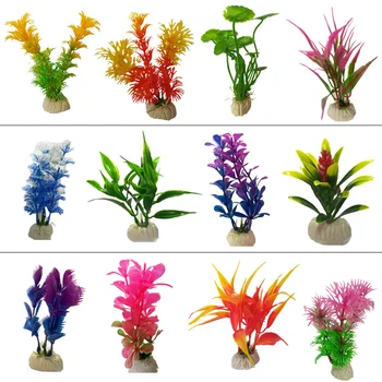 

1/2/4/12pcs Aquarium Artificial Plastic Plants Decor Aquarium Landscape 1pcs Artificial Fish Tank Decorations