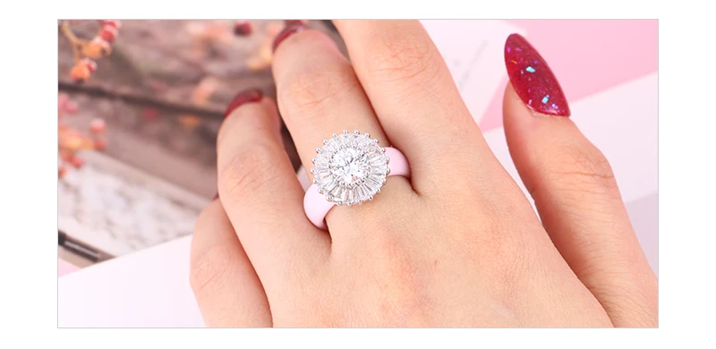Роскошные кольца для женщин 6 мм черное белое керамическое кольцо для женщин индийский камень кристалл комфортные Свадебные Кольца обручальные брендовые ювелирные изделия