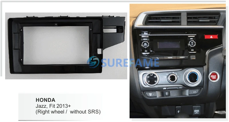 10 1 дюймовый автомобильный радиоприемник Facia для Honda Jazz Fit 2013 + (правое колесо) DVD