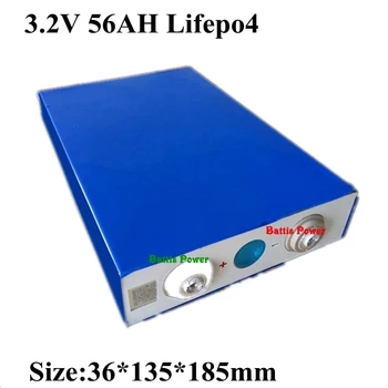 

3.2V 56Ah Lifepo4 Battery Rechargeable Long Life Cycles 4000 Times 5C Solar 3.2v 50ah 60ah 55ah 8s 4S 12v 24v