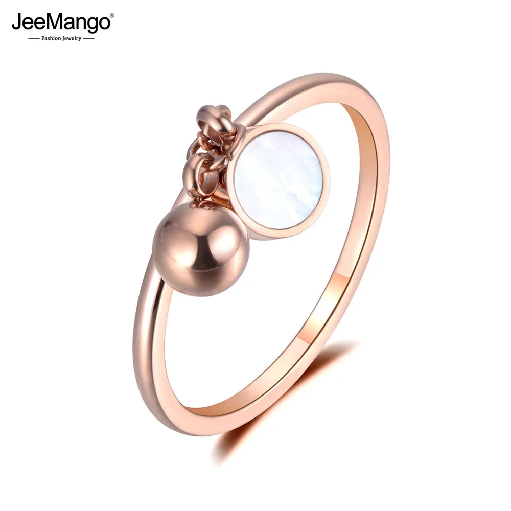 Женское кольцо из нержавеющей стали JeeMango OL белое/черное геометрическое R19014 |