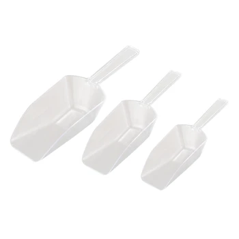 

3 piece Pallet Ice scraper shape plastic scoop - Transparent