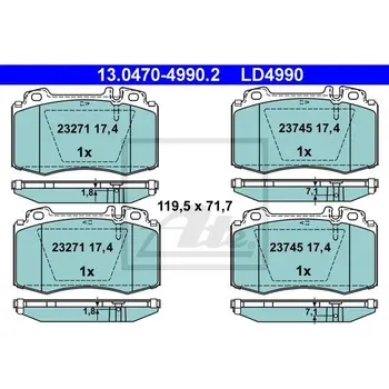 

Disc pads front Ceramic \ MB W220/W211 1.8-3.7 02 ATE 13047049902