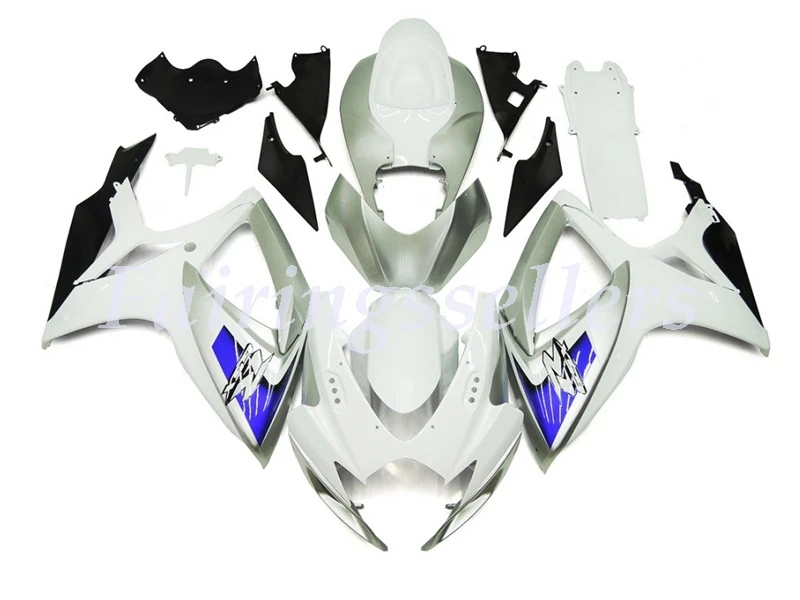 Silver White and Blue Gloss Style - GSXR 600 - 750 06-07