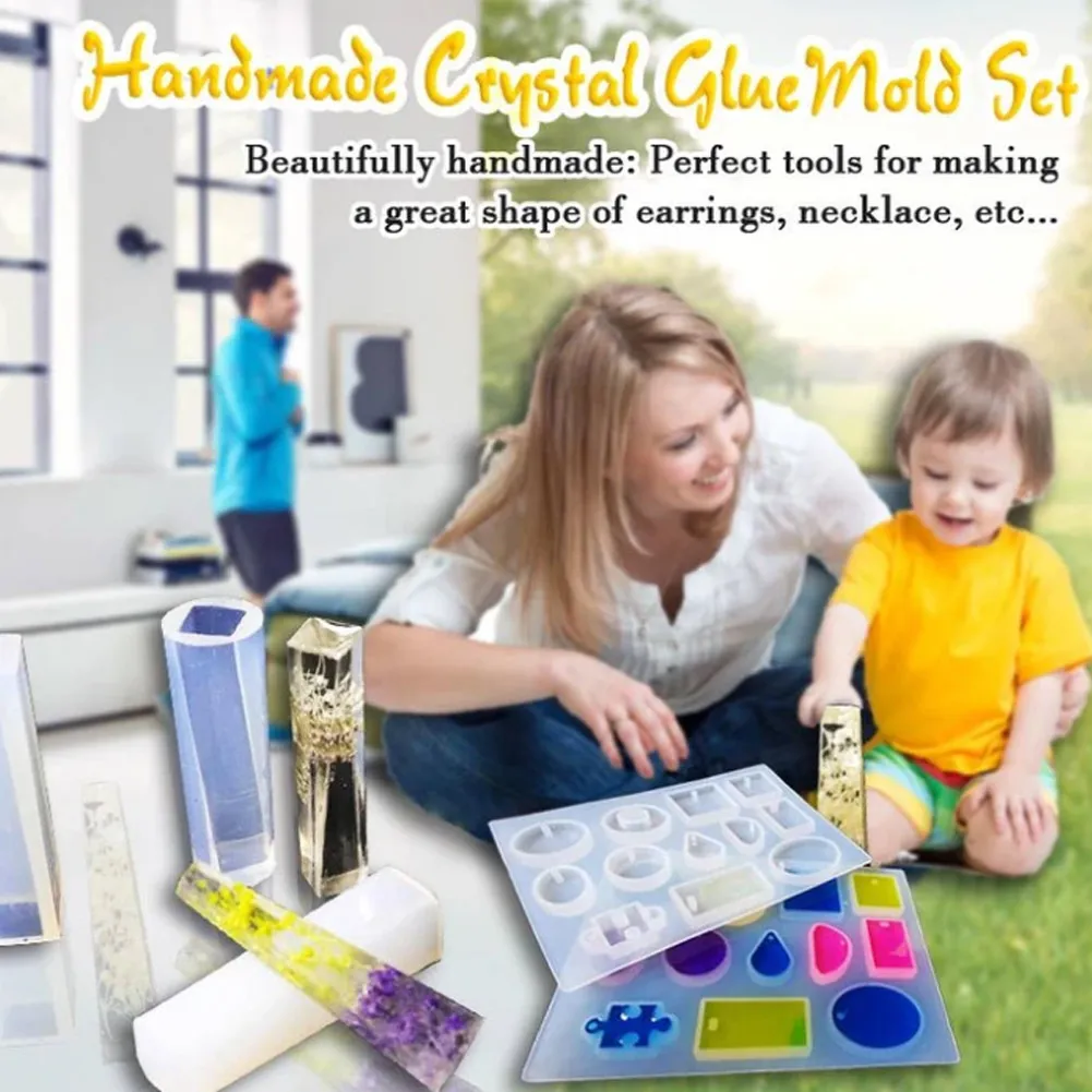 

Handmade Crystal Glue Mould Mold Set Resin Jewelry Mold Kit 83pcs Bracelet Pendant Silicone Molds YU-Home