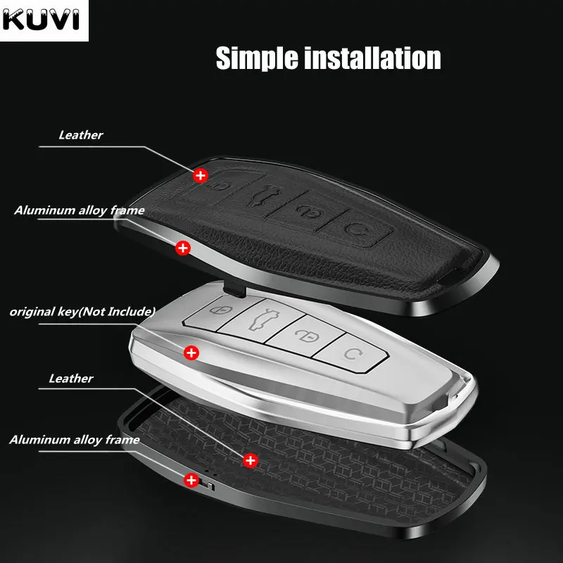 Alloy Leather Car Remote Key Case Cover Holder Shell For Geely Emgrand X7 Ex7 Coolray 2019-2020 Auto Styling Fob - - Racext™️ - - Racext 21