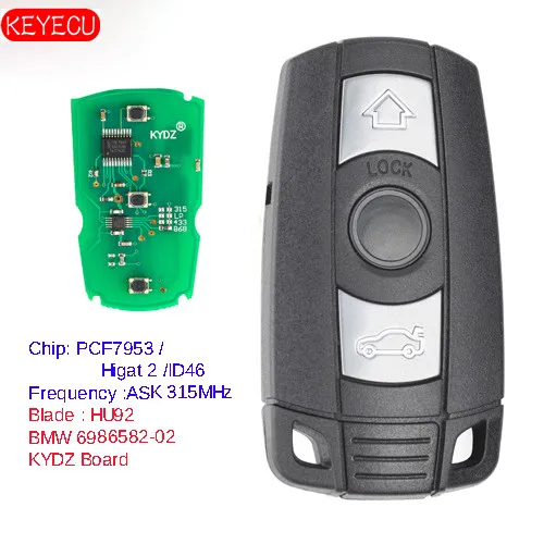 KEYECU умный сменный дистанционный ключ CAS3 для BMW E60.E61.E90.E92 433 МГц с чипом ID7944 |