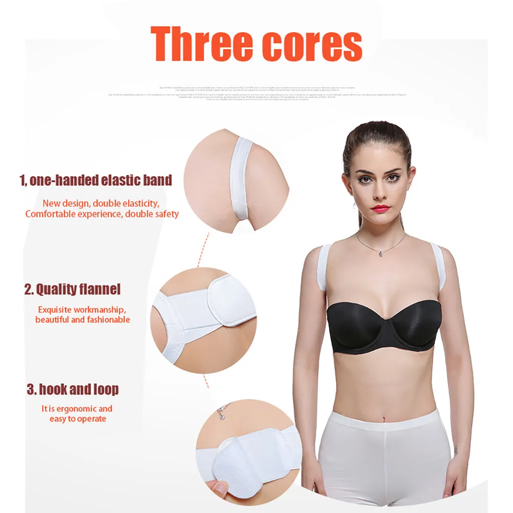 Women Posture Corrector Device Comfortable Back Support Braces Shoulders Chest Belt Ladies Solid color Camel strap support strap