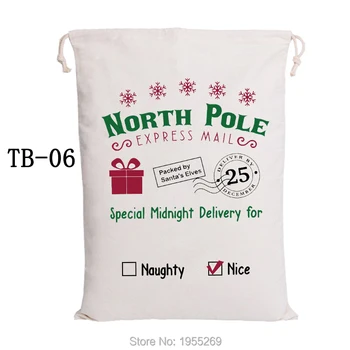 

10pcs Christmas Drawstring Bag Santa Sacks Canvas Candy Bag Kids Present Large Santa Claus Bag Party Decorations Handmade