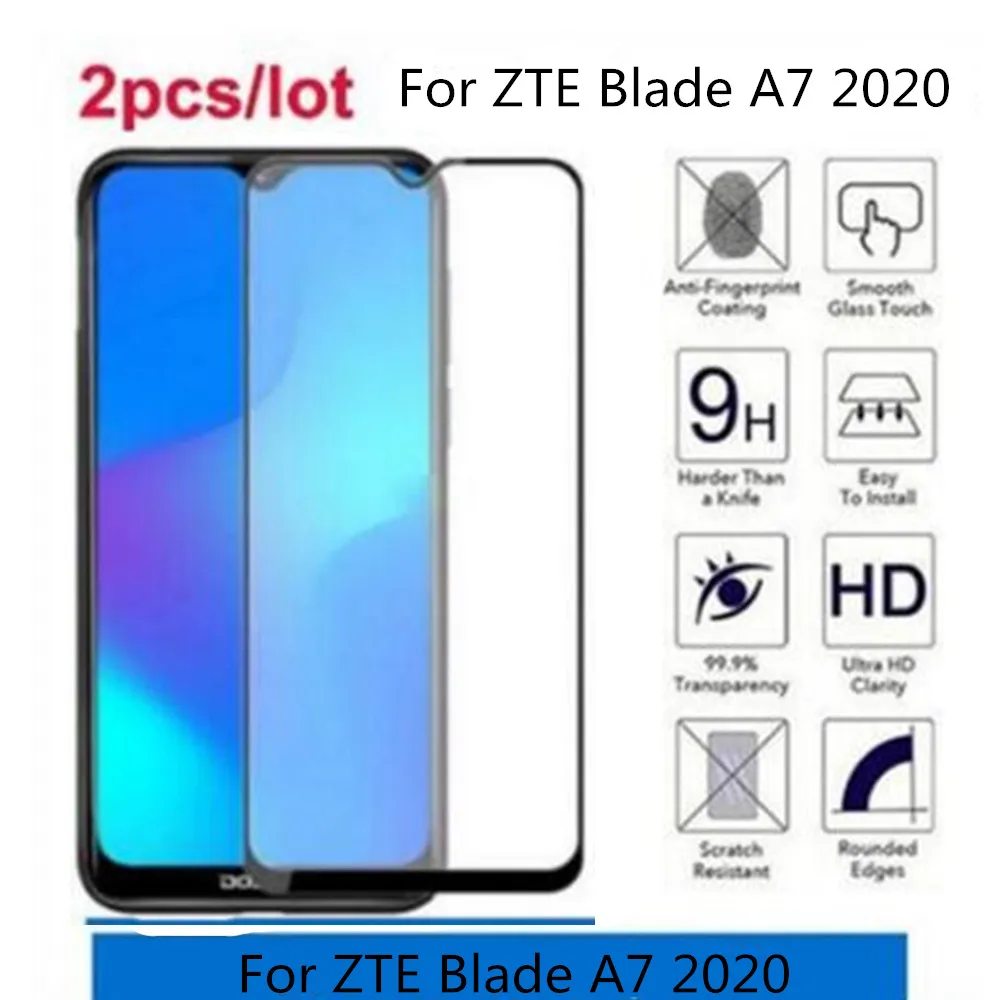 Full Glue Tempered Glass For ZTE Blade A7 2020 Glass Screen Protector Cover For ZTE Blade A7 2020 Tempered Protective Film