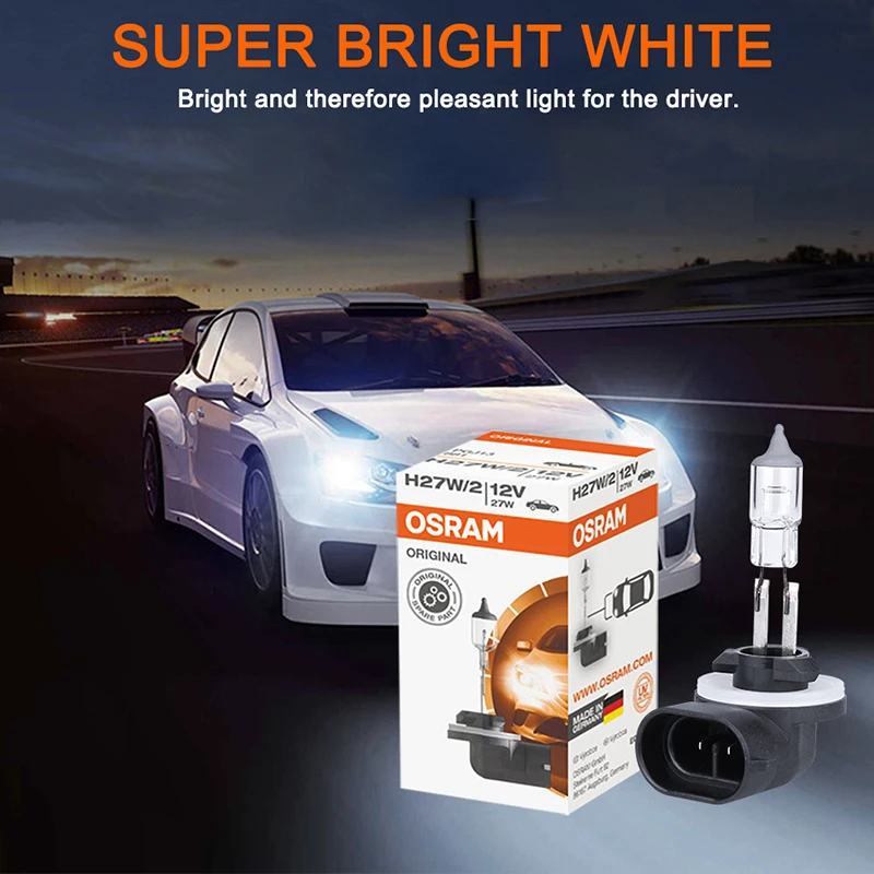 Автомобиль OSRAM лампы 55 Вт H7 галогенная H11 Противотуманные огни H27 880 881 Противотуманные фары 12V 27W Белый Atuo фар 642101 64211CLC 1 предмет