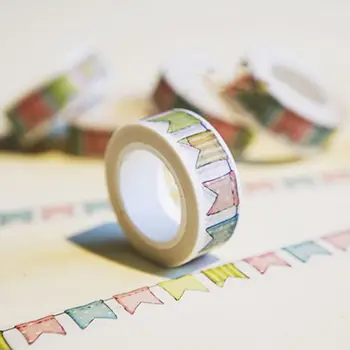 

1.5cm*10m Colour Flag Washi Tape DIY Decoration Scrapbooking Planner Masking Tape Adhesive Tape Kawaii Stationery