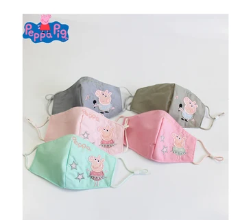 

Peppa pig Kids Children's 1pcs Face Mouth Masks Cartoon Cotton Original Washable Figure Dust Anti-fog Kid Eco Birthday Gift