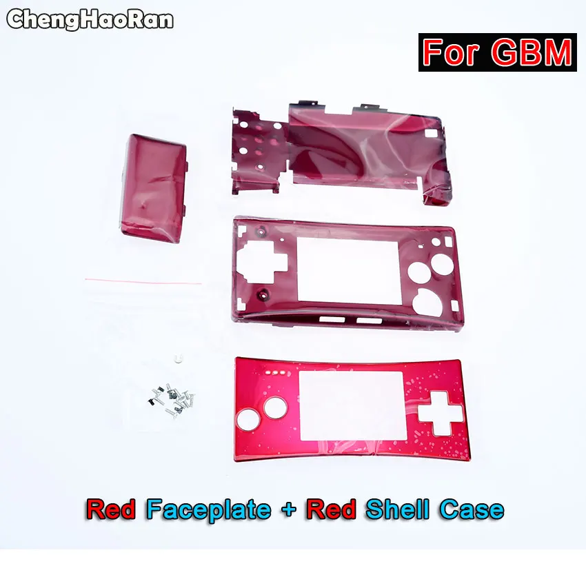 ChengHaoRan металлический корпус оболочки чехол для nintendo Gameboy Micro для GBM Передняя Задняя крышка Лицевая панель Батарея Держатель w/винт
