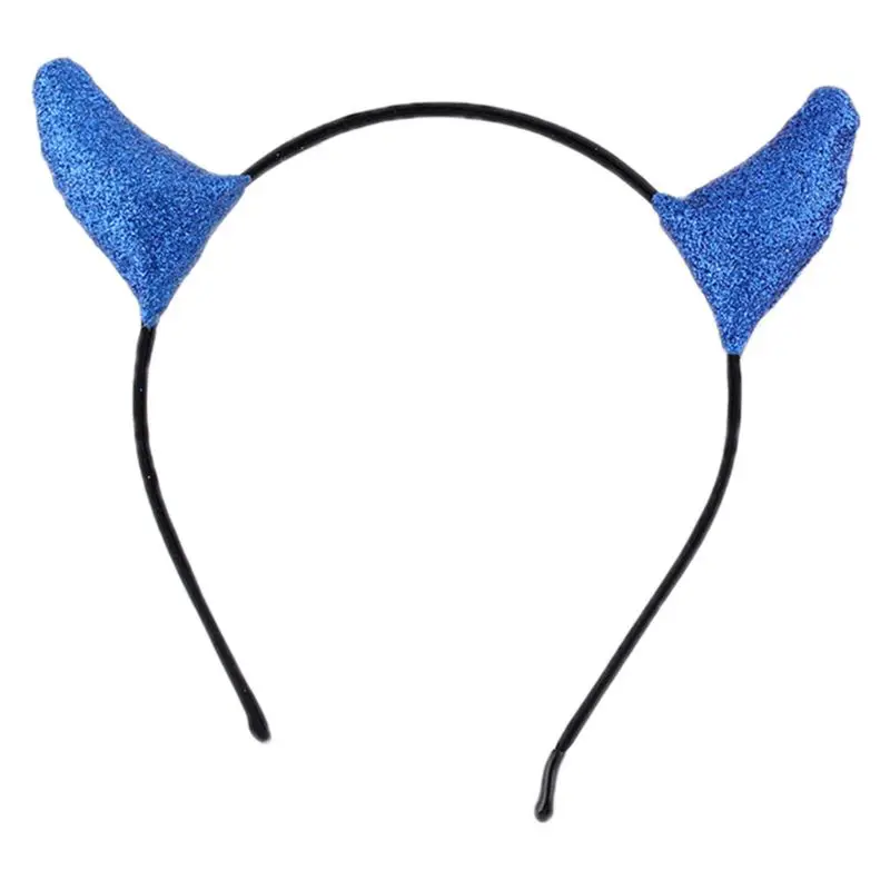Женская повязка на голову на Хэллоуин с блестками и рогом дьявола для костюмированной вечеринки; вечерние обручи для волос - Цвет: BL