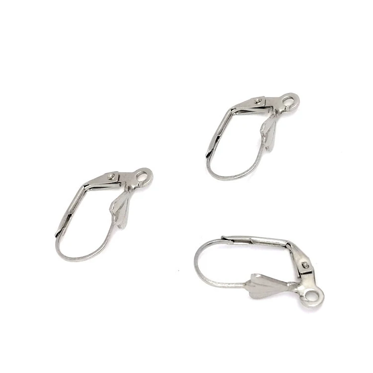 20pcs Stainless Steel French Earrings Hooks European Style Ear Clasp For DIY Jewelry Making Earrings Base Accessories Findings