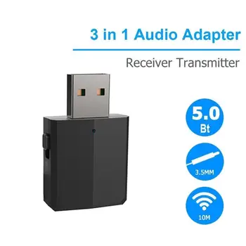 

5.0 USB Bluetooth Transmitter Receiver Mini 3 IN 1 3.5mm AUX Jack HIFI Stereo Audio Wireless Adapter For TV PC Car Kit
