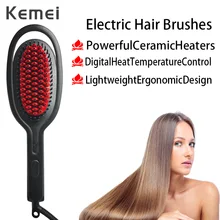 Профессиональный электрический массажный выпрямитель для волос Kemei, щетка для выпрямления волос, расческа для девушек и женщин, инструменты для укладки волос F30