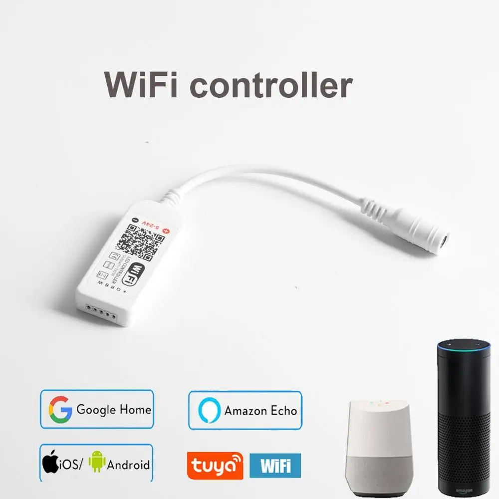 

Magic Home Wifi RGBW LED Strip Controller Dimmer Smart Switch Smartphone APP Control RF / IR Remote Alexa Google Voice Control D