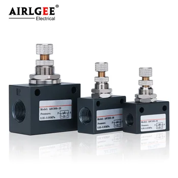 

ASC100-06 ASC200-08 300-10/300-15 Pneumatic Air Flow Control Valve Gas Speed Control Solenoid Valves Port PT1/8" 1/4" 3/8" 1/2"