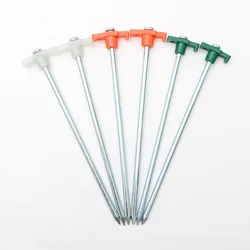 25CM Windproof Tent Nails Tools Bold and Lengthen Steel Nails Beach Camping Tent Nails Camping Tool Accessories with Hook