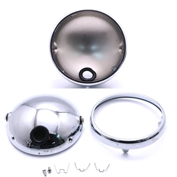 

Motorcycle Vintage Headlamp Cover Fashion 7 Inch Retro Black Scooter Headlight House Motorbike Motor 7" Refit Head Lamp Covers