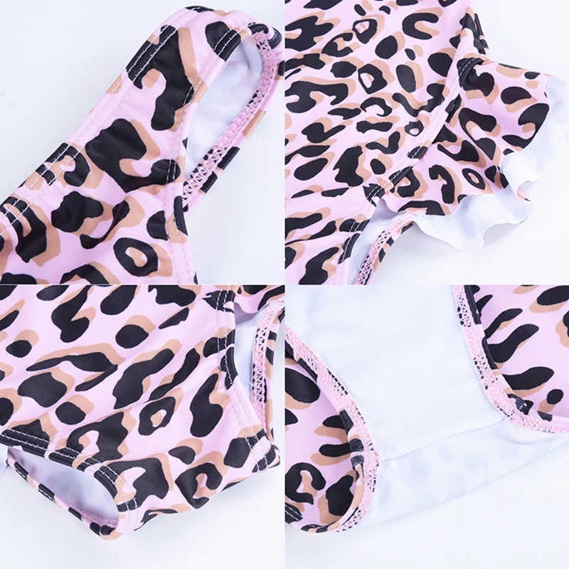 Children Cute Floral Print One Piece Swimsuit Girls Beach Bathing Suit Bikini Swimwear