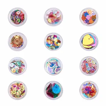 

1 Set Plastic Paillette Beads Loose Sequin Beads Ornament Accessories Multicolor