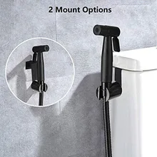 ULA Black Portable Bidet Sprayer Stainless Steel Toilet Bidet faucet Cold Bathroom Shattaf Valve Jet Set enema shower for ass