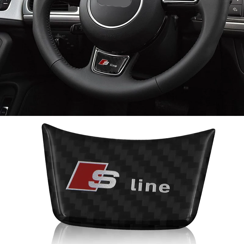 

1pcs carbon fiber car steering wheel sticker car interior sticker for Audi a3 a4 a5 a6 s4 s5 s6 s7 q3 q5 q7 c5 c6 b6 b7 b8 8p 8v