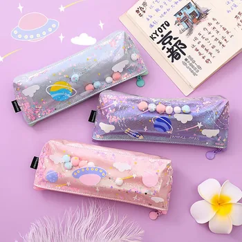 

Cute Kawaii Shining PU Pencilcase School Pen Case Supplies Pencil Bag School Box Pencils Pouch Stationery